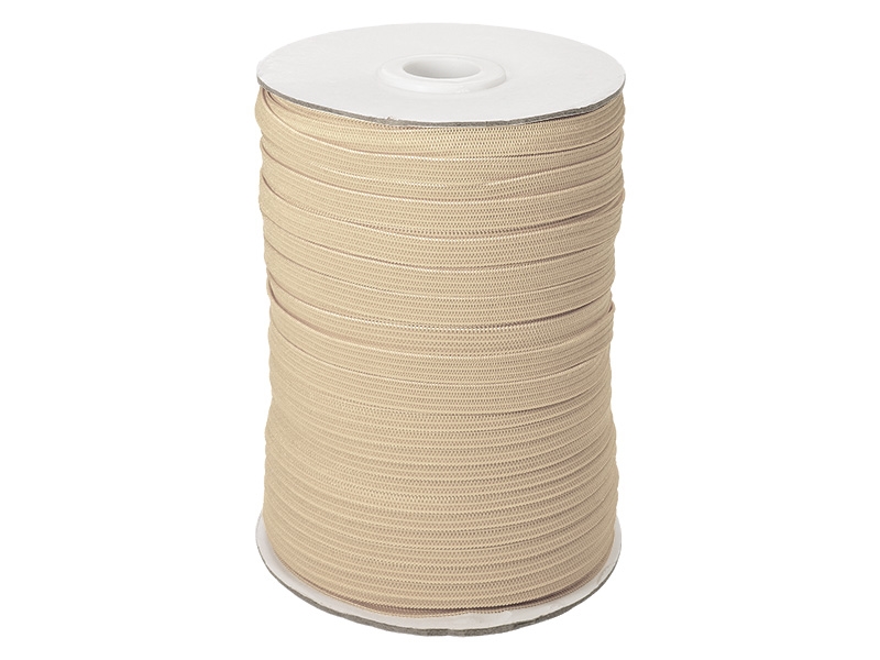 Elastischer band flach gestrickt 7 mm (101) Beige polyester 100 lm