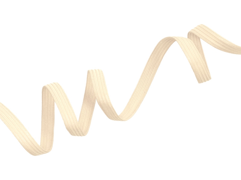 Flachgestricktes Gummiband 7 mm Polyester (122) hellbeige