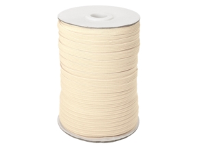 Plochá pletená gumička 7 mm polyester (122) světle béžová