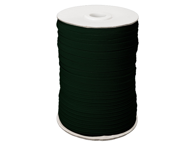 Flat knitted elastic band 7 mm polyester (017) dark green