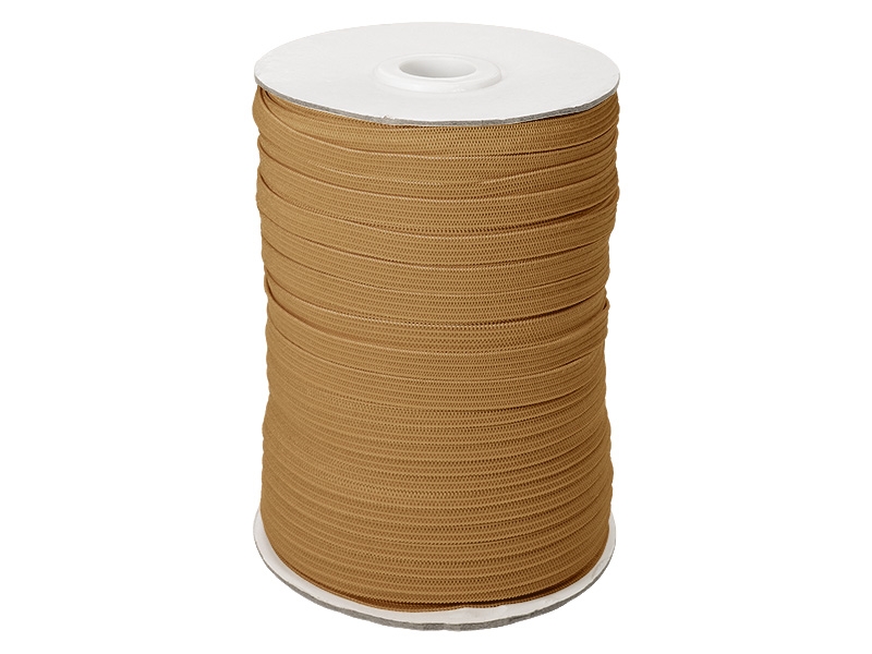 Flachgestricktes Gummiband 7 mm Polyester (894) dunkelbeige