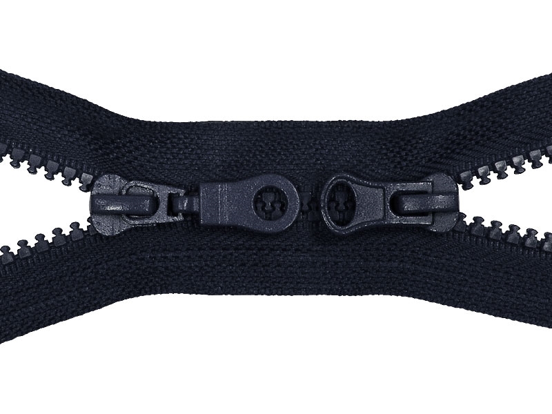 KOSTĚNÝ ZIP ŠÍŘE 5 DĚLITELNÝ TWO WAYS 70 cm (058)  TMAVĚ MODRÁ 50 KS