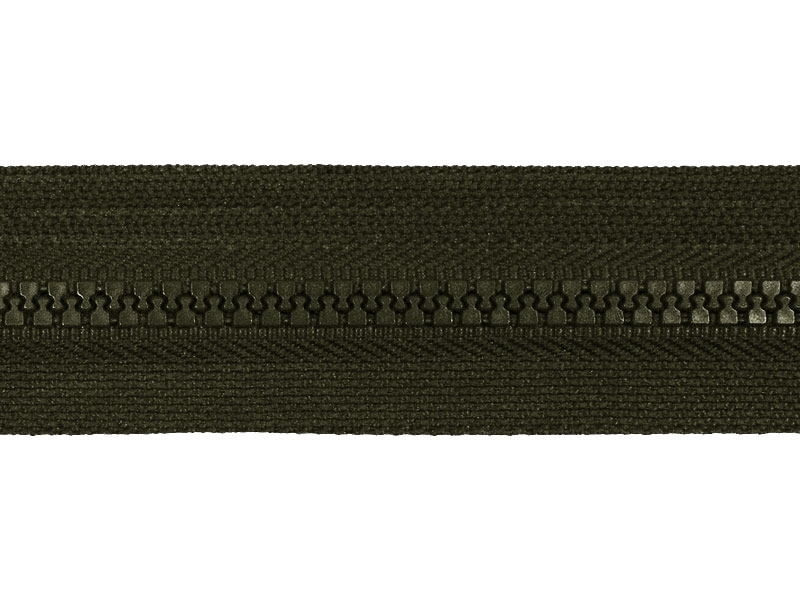 PLASTIC READY ZIPPER 5 OPEN END TWO WAYS 70 cm (175) MILITARY GREEN 50   PCS