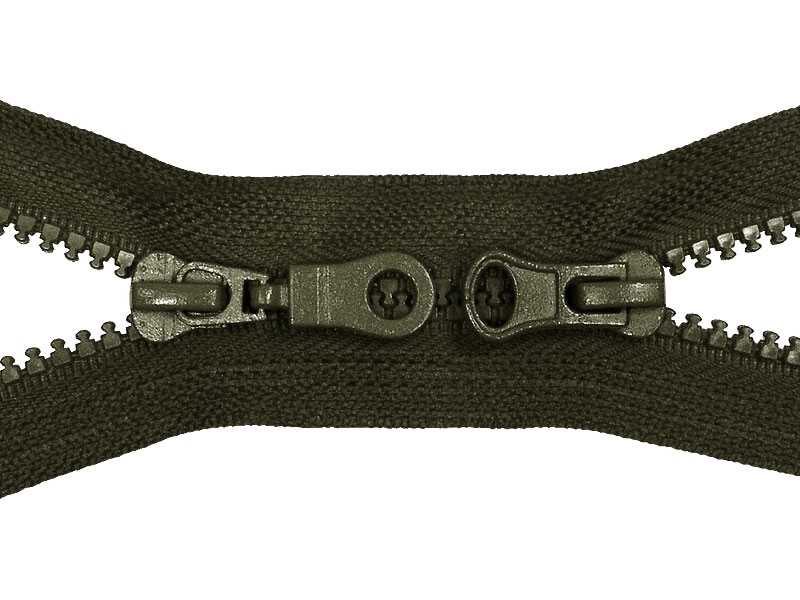 PLASTIC READY ZIPPER 5 OPEN END TWO WAYS 75 cm (175) MILITARY GREEN 50    PCS