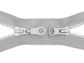 Zamek błyskawiczny kostkowy 5 rozdzielczy dwusuwakowy 75 cm auto lock (336) jasnoszary