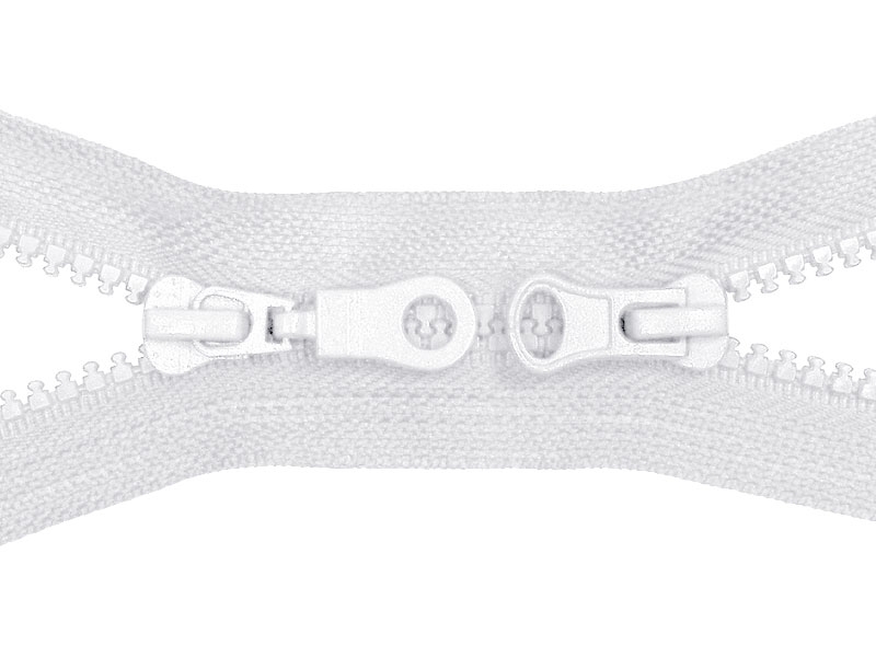 PLASTIC READY ZIPPER 5 OPEN END TWO WAYS 65 cm (501) WHITE 50  PCS