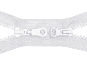 Zamek błyskawiczny kostkowy 5 rozdzielczy dwusuwakowy 70 cm auto lock (501) biały