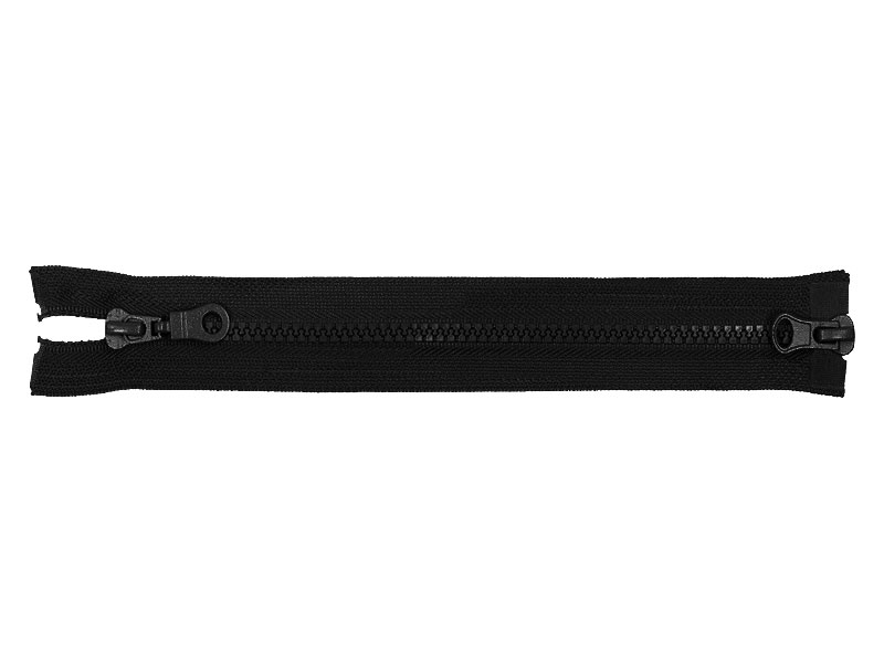 PLASTIC READY ZIPPER 5 OPEN END TWO WAYS 70 cm (580) BLACK 50  PCS