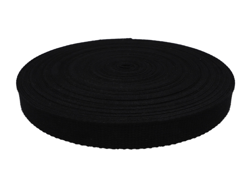 TRAGBAND  BAUMWOLLE 25 MM / 1,8 mm SCHWARZ 580 25 LM