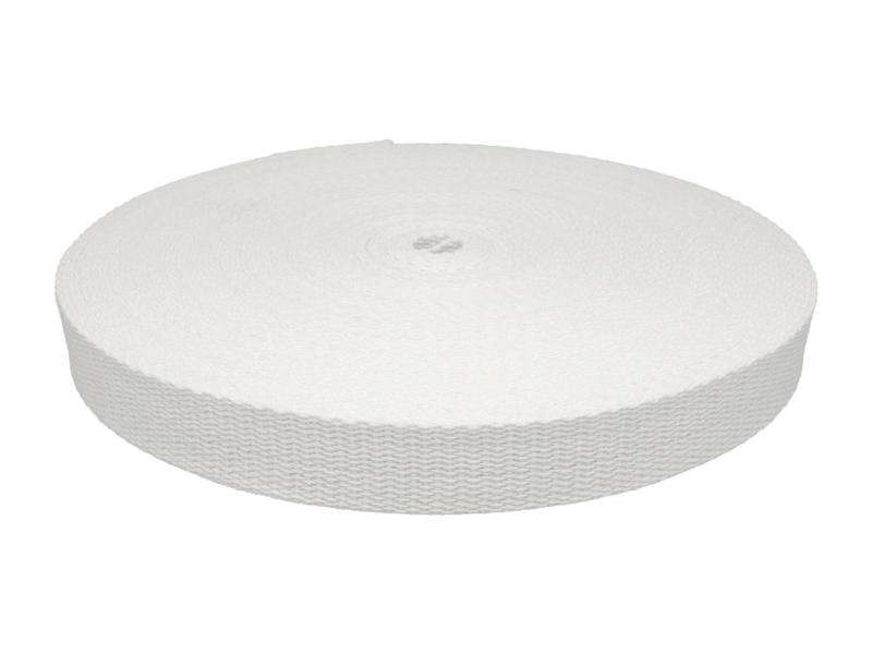 Cotton webbing 25 mm / 1.65 mm white
