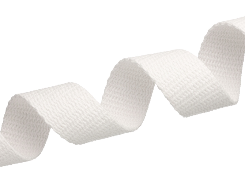 Cotton webbing 25 mm / 1.65 mm white