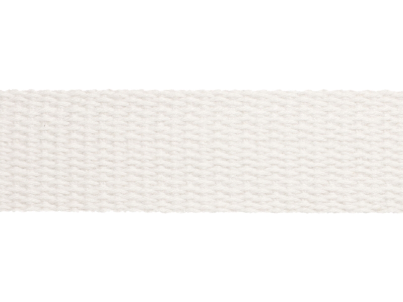Cotton webbing 25 mm / 1.65 mm white