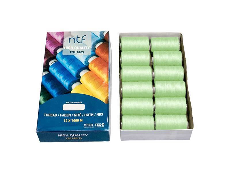 Nici poliestrowe NTF 120 (40/2)  pistacjowe A 769 1000 m x 12 szt.