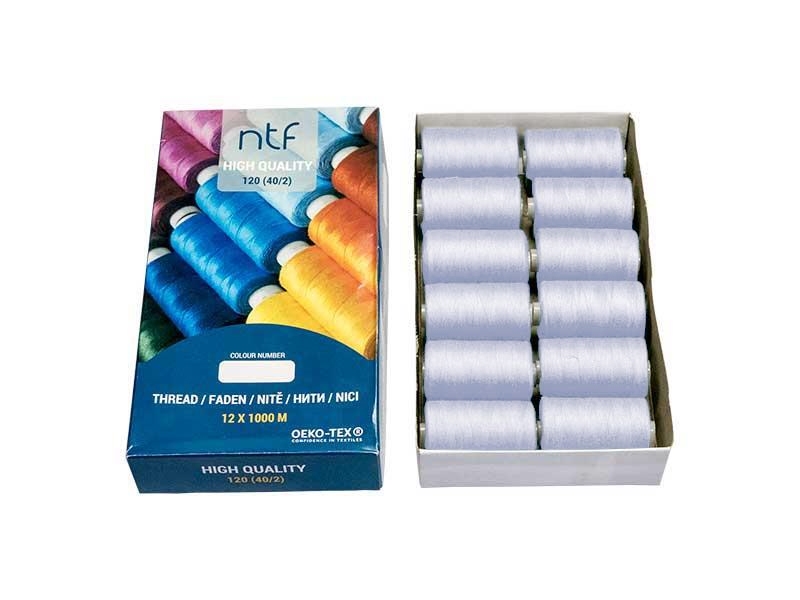POLYESTEROVÉ NITĚ NTF 40/2LEDOVÁ MODŘ A808  1000 m x 12 ks