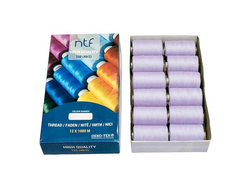 POLYESTEROVÉ NITĚ NTF 40/2MODRO-LILY A657  1000 m x 12 ks
