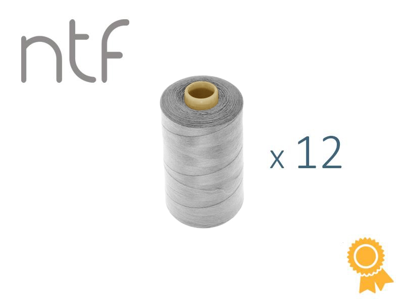 POLYESTEROVÉ NITĚ NTF 40/2SVĚTLE ŠEDÁ A726  1000 m x 12 ks