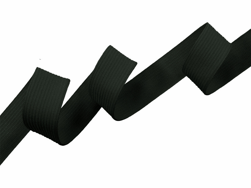 Flat knitted elastic band 20 MM polyester (017) dark green