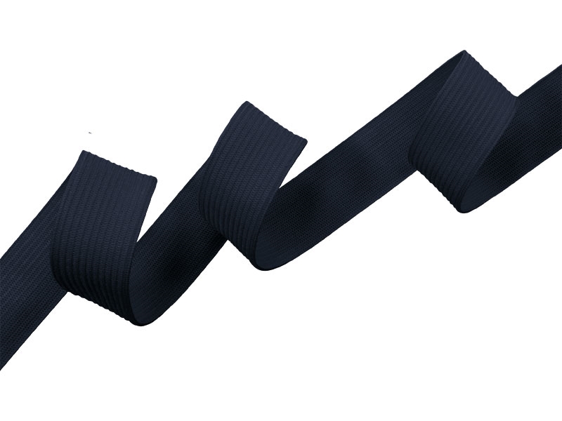 Flachgestricktes Gummiband 20 MM Polyester (058) navy blau