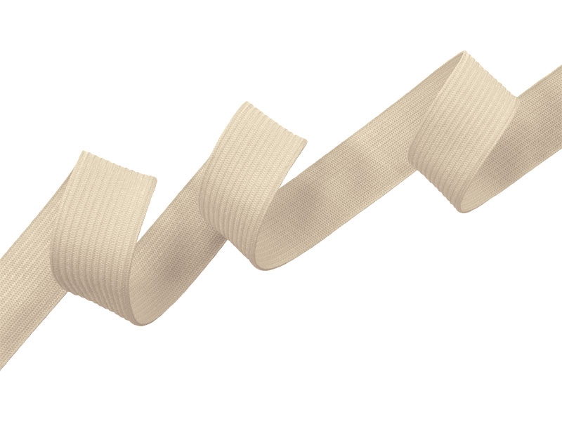 Flat knitted elastic band 20 MM polyester (101) beige