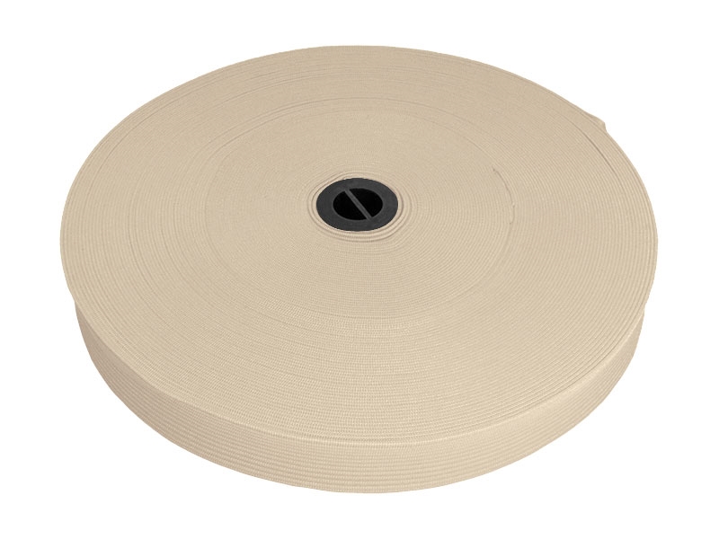 Plochá pletená gumička 20 MM polyester (101) béžová