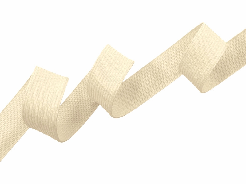 Flachgestricktes Gummiband 20 MM Polyester (122) hellbeige