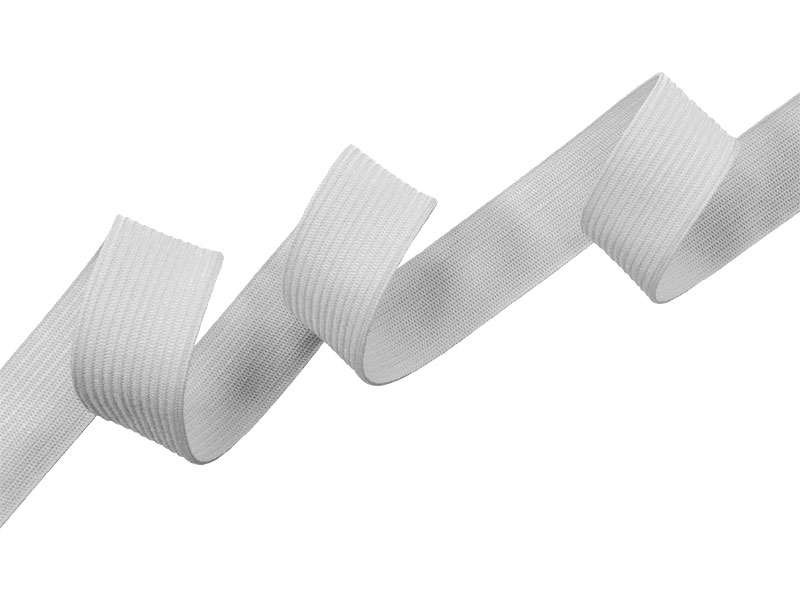 Flat knitted elastic band 20 MM polyester (336) light grey