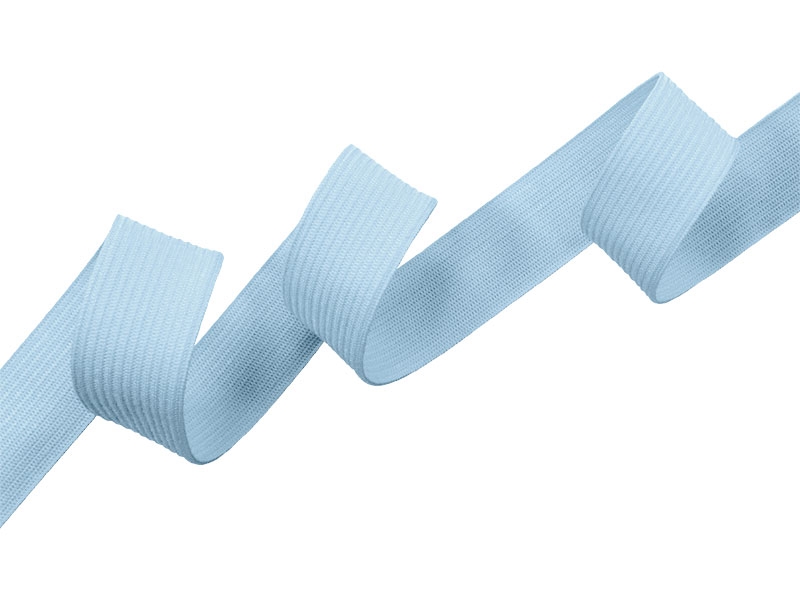 Flachgestricktes Gummiband 20 MM Polyester (351) blau
