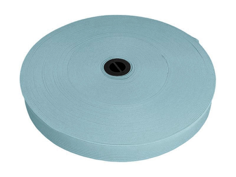 Plochá pletená gumička 20 MM polyester (546) světle modrá