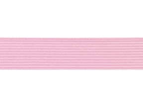 Plochá pletená gumička 20 MM polyester (552) světle růžová