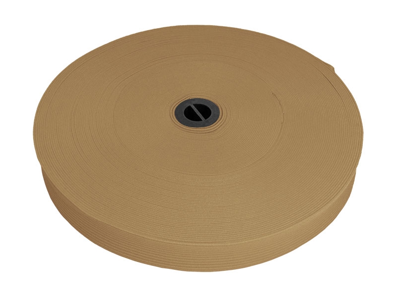 Flachgestricktes Gummiband 20 MM Polyester (894) dunkelbeige
