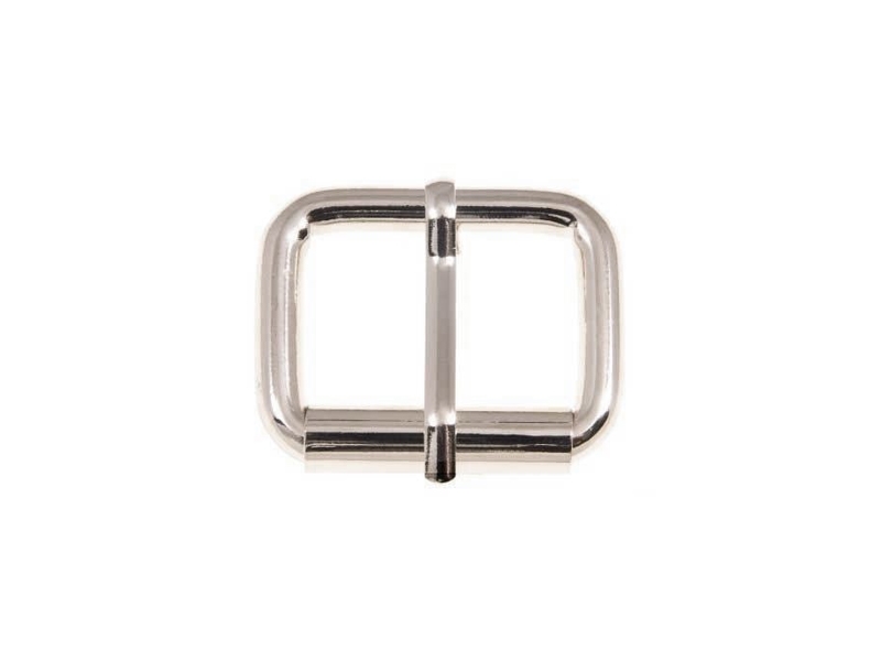 SATTLERSCHNALLE AUS METALL MIT EINEM HAKEN 27/20/5 MM   NICKELGLANZ DRAHT 1 ST.