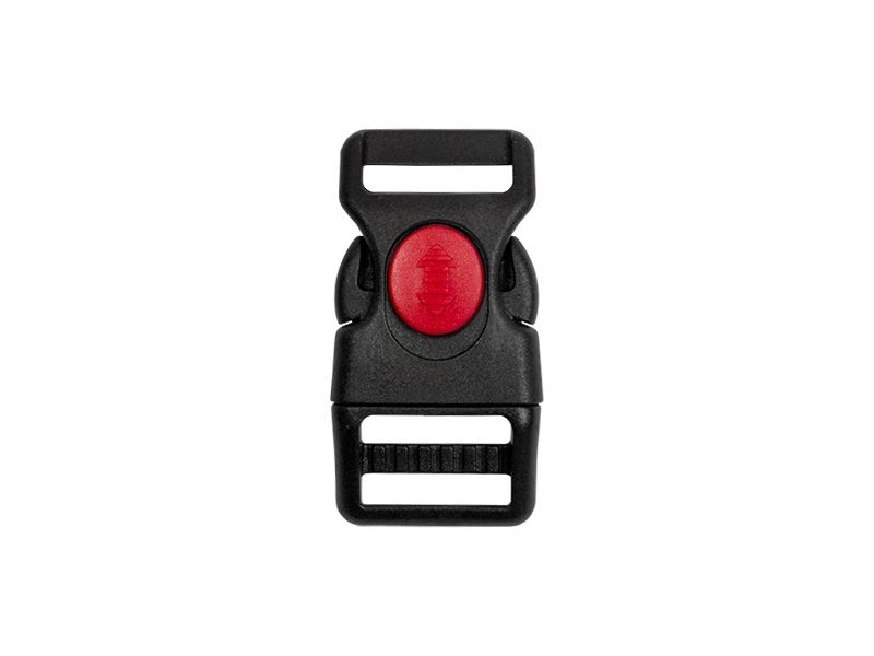 Plastic buckle 20 mm kalina black-red frost resistant 100  pcs