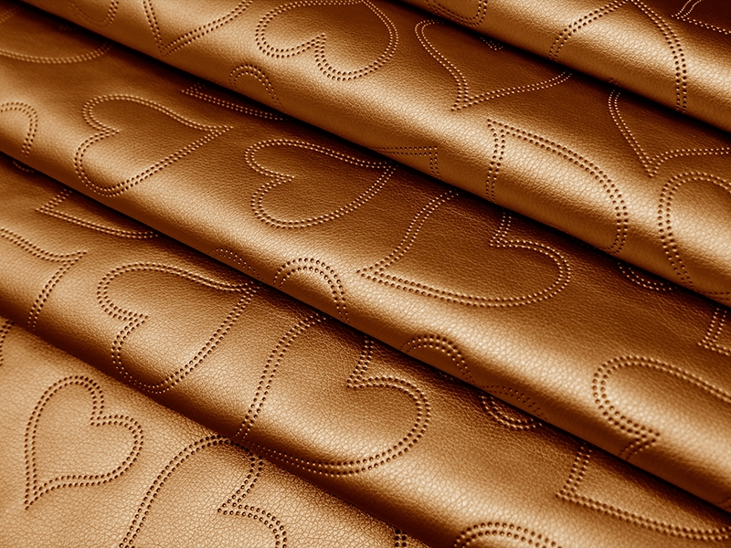 IMITATION QUILTED LEATHER HEARTS COPPER 140 CM 1 MB