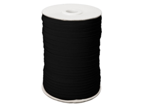 Flachgestricktes Gummiband 7 mm Polyester (580) schwarz