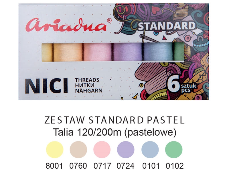 THREADS ARIADNA TALIA 120&nbspPASTEL 200 MB 6 PCS.