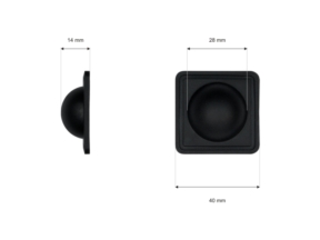 Podstawka plastikowa pukiel 40/14 mm czarna