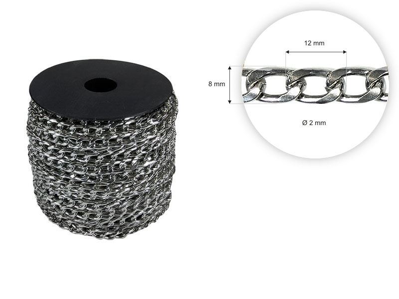 Łańcuszek do torebki metalowy nikiel (2115)