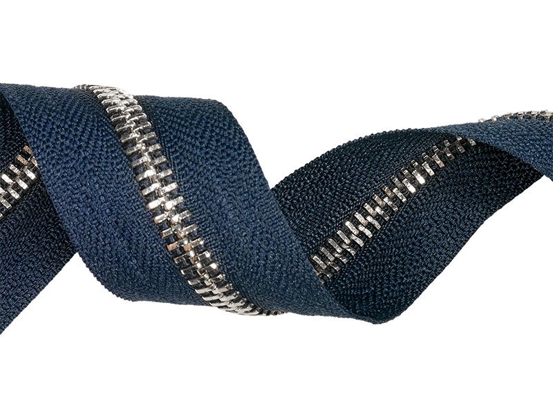Metal zipper strip 5 (058) navy blue glossy nickel