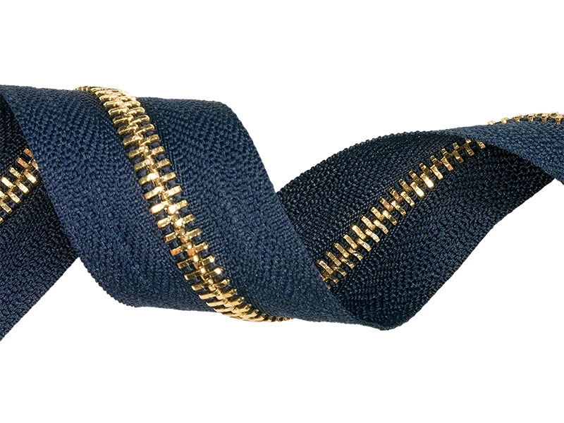 Metall-Reißverschlussleiste 5 (058) navyblau gold glänzend