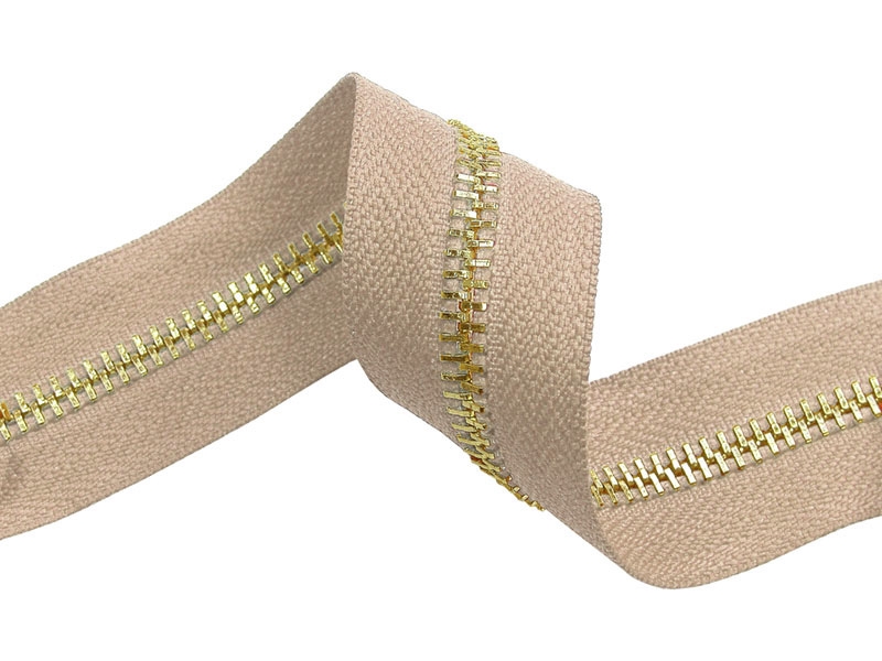 METAL ZIPPER TAPE 5 (101)  LIGHT BEIGE GLOSSY  GOLD
