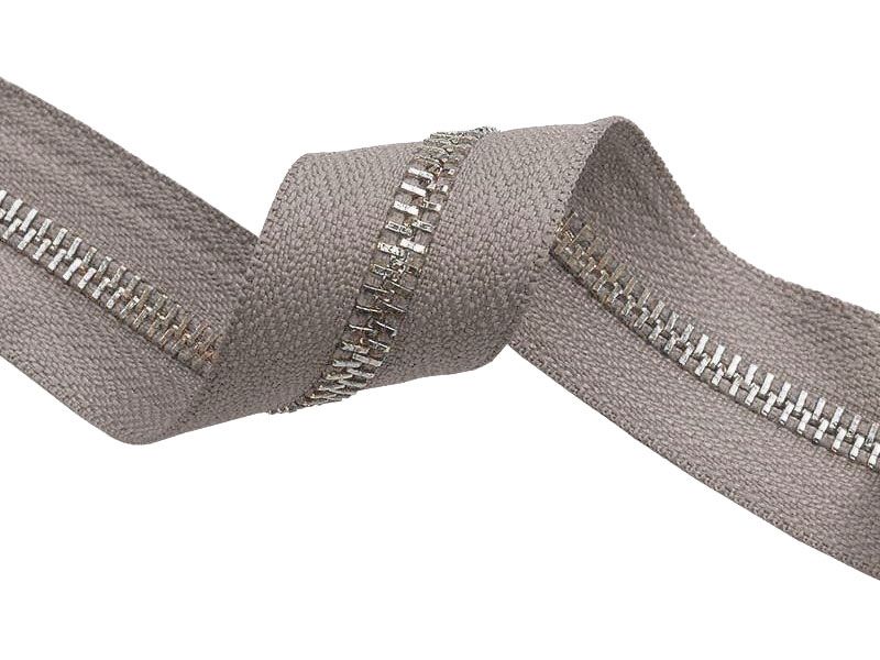 METAL ZIPPER  TAPE 5 (134) GREY GLOSSY  NICKEL
