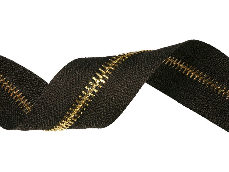 Metallschieberiemen 5 (141) dunkelbraun gold glänzend