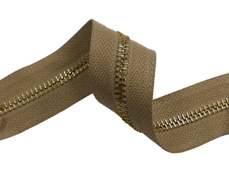 Metall-Reißverschlussleiste 5 (894) dunkelbeige gold glänzend