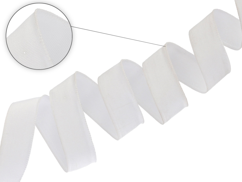 Grosgrain ribbon 25 mm / 0,40 mm white (501) - second quality