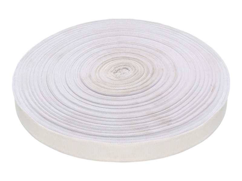 Grosgrain ribbon 25 mm / 0,40 mm white (501) - second quality