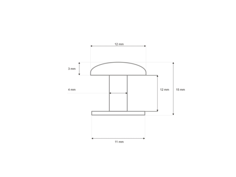 METAL     RIVET ONE-SIDED 12/4/15 MM NICKEL 1000 PCS