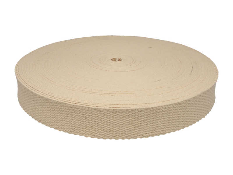 Cotton webbing 30 mm / 1.8 mm ecru.