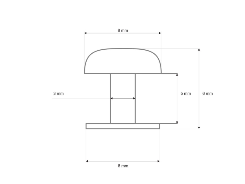 NIETE  EINSEITIG 8/3/6 MM NICKEL 1000 ST.