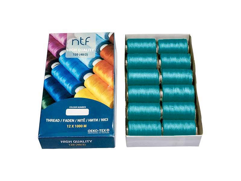 POLYESTER THREADS NTF 40/2 DARK TURQUOISE A611 1000 M x 12 PCS.