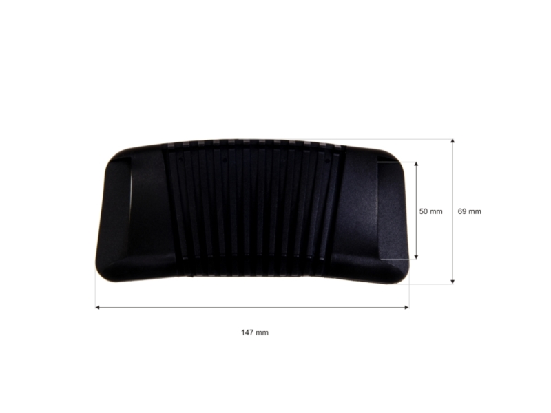 Plastic shoulder pad 50/147 mm black 120  pcs